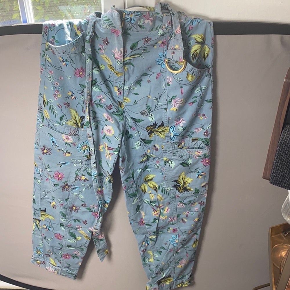 Anthropology cargo flower pants